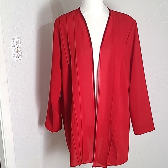 F.A.D. Vintage Red Longsleeve Cardigan Jacket, Size 1X - Picture 8 of 10